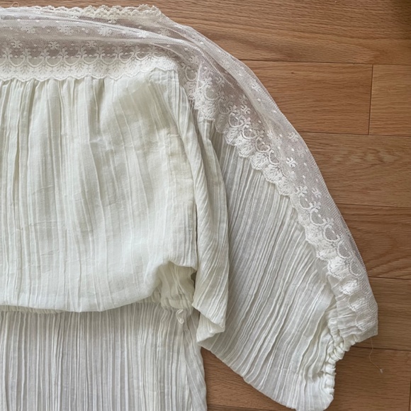 Vintage sheer cream lace and chiffon dress - Picture 4 of 4